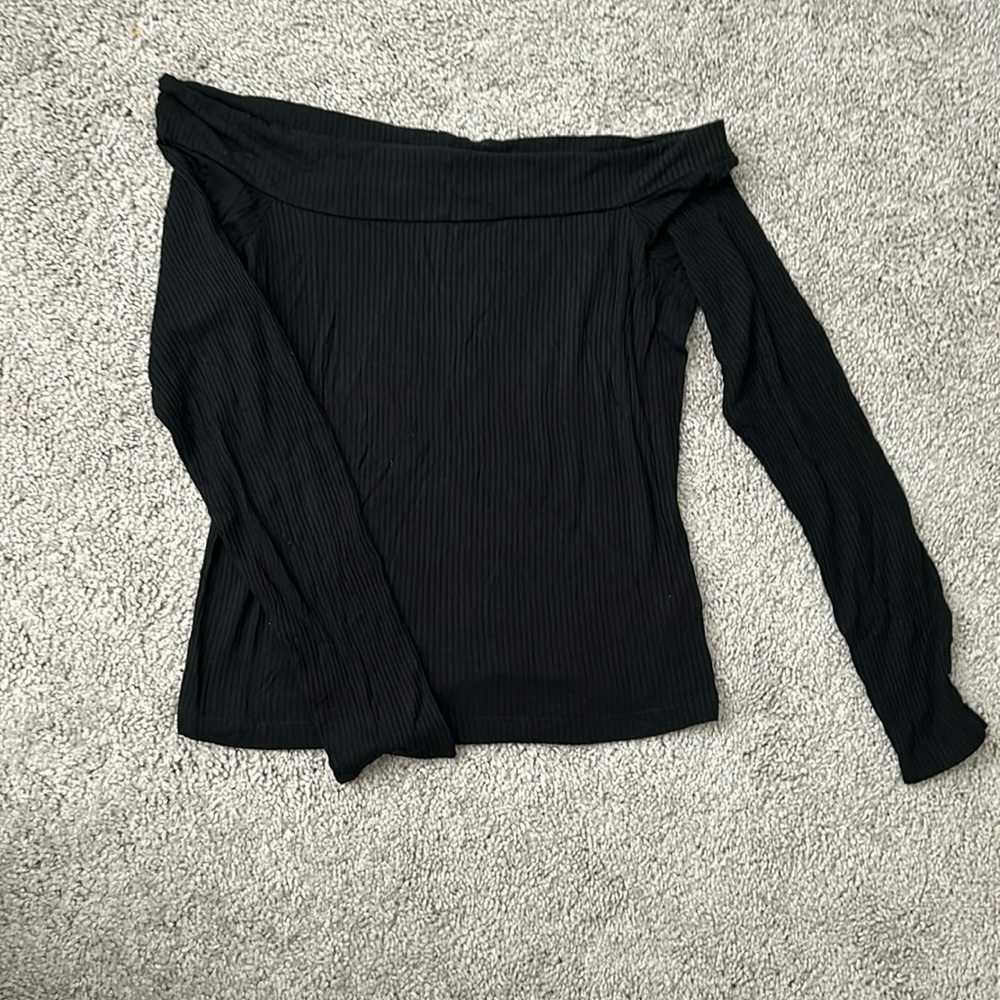 Off the shoulder black top